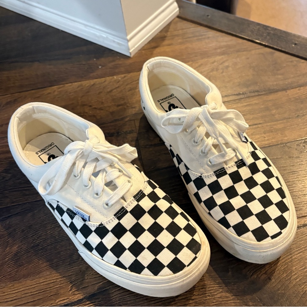 Checkered Vans Canvas Sneakers
